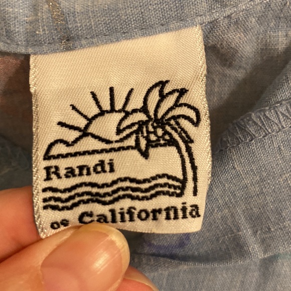 Vintage 80’s Randi Of California Button Down Crop Top - Picture 3 of 3